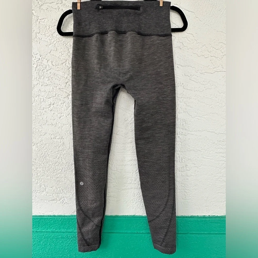 Lululemon Leggings Ready To Run Tights *Evanescent 26” Lunar Rock/Black Size 4 - Picture 5 of 11